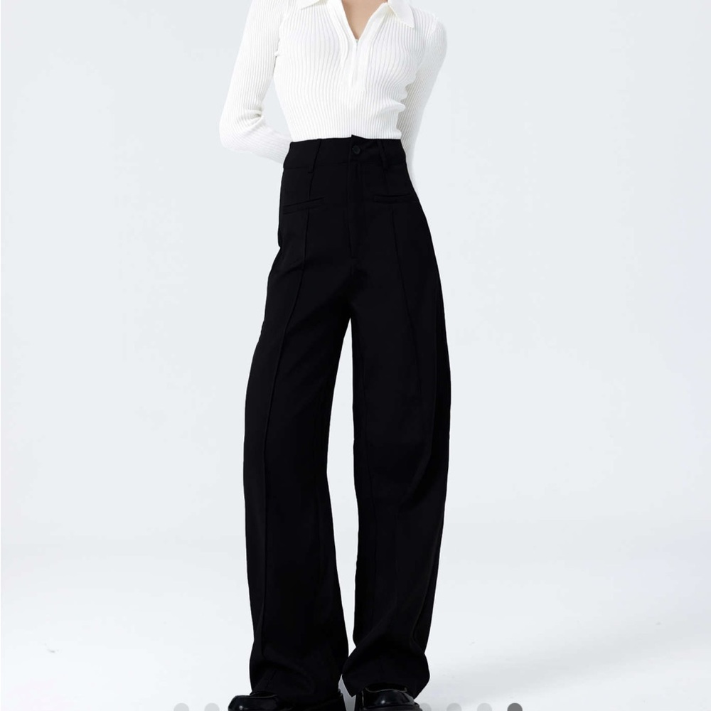 Straight Leg Black Pant Trousers